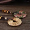 Подвесные ожерелья Reiki Healing Crystal Circle Donut Ожерелье натуральное аметист каменный камень