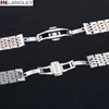 Watch Bands T41 Watch Band Strap Solid Stainless Steel Bracelet Beads BUTTERFLY Buckle 12 13 14 15 16 17 18 19 20 21 22 23 24mm Bands 230619