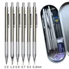 Pencils Metal Mechanical Pencil Set wtih Pen Box Leads Eraser and Pencil Sharpener 0.3 0.5 0.7 0.9 1.3 2.0mm Art Sketch Painting Pencil 230620