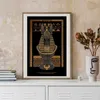 Nero e oro Egitto Anubis Faraone Poster retrò Mitologia Fascino Tela Pittura Wall Art Murale Room Decor Decorazione domestica L230620