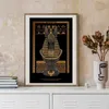 Preto e Dourado Egito Anubis Faraó Retro Poster Mitologia Charme Pintura em Lona Arte Mural Decoração do Quarto Decoração da Casa L230620