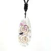 Pendant Necklaces FYSL Copper Spiral Many Color Quartz Stone And Resin Orgone Energy Necklace Water Drop Lucky Jewelry