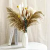 Decorative Flowers Real Natural Dried Flower Bouquet Eucalyptus Leaf Cotton Lover Grass Diy Gift Luxury Living Bed Room Table Decoration