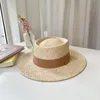 Sombreros de ala ancha Cubo de rafia tejida a mano pura gorra plana simple moda color cinta para mujer sombrero al aire libre playa viaje sol venta al por mayor punto 230620