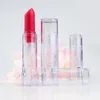 Square Clear Empty Lipstick Tube Elegant Creative Plastic Lip Balm Bottle DIY 121mm Lip Rouge Container Beauty Tool Shsmm