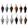 Nyckelringar Healing Crystal Cone Pendant Ring For Bags Wire Wrapped Gemstone Pointed KeyChain Real Natural Reiki Quartz Stone Smycken DHL5W