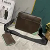 10A Quallity Luxurys Designer Bag Men Women 3st Trio äkta läder Messenger Purse Crossbody Väskor Shopping Bag Axel väska handväskor plånböcker Tygväska ryggsäck