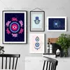 Dipinti Astratto Malocchio Turco Hamsa Minimal Wall Art Tela Pittura Poster E Stampa Immagini Boho Per La Decorazione Del Soggiorno