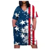 Casual Dresses American Flag Women Fashion Dress Sexy Elegant African Midi Usa Party Evening Sundress Vintage