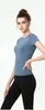 Lu Yoga Outfit Damen Tight Fit Sport Fitness Kurzarm LL Casual Running Quick Dry Atmungsaktives T-Shirt