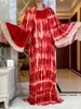 Abbigliamento etnico 2023 Stampa manica corta Dresse con grande sciarpa African Dashiki Cotone floreale Caftano sciolto Lady Summer Maxi Abiti casual