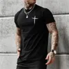 Męskie koszulki T-shirt Stripes T Shirt Summer 3D Poker Printed krótkie rękawie Winatge Tops Fashion Street Hip Hop Tees Men Ubranie 230619