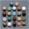 Lösa ädelstenar Naturliga 8/10/16/18/20mm NonPorousball Inga hål odrickade Chakra Gemstone Sphere Collection Healing Reiki Decor Vitell DHSJP