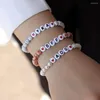 Braccialetti con ciondoli 2023 braccialetto con nome alla moda donna semplice classico corda regolabile tessuto fatto a mano perline da 6 mm per regalo di gioielli
