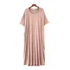 Plus w rozmiarze 8xl 140 kg Modalne koszulki nocne dla kobiet Summer Solid Kolor koszulki Lady Casual Nightdress Kobiety