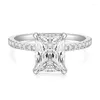 Pierścienie klastra Kolmnsta 4CT zaręczynowy Pierścień Miedziany dla kobiet Radiant Cut Cubic Zirconia Wedding Połączka CZ Obietnica rocznicowa rozmiar 4-11