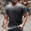 Men's T Shirts Men Spring And Summer Casual Retro Distressed Printed Shirt Vintage O Neck Short Sleeve Pleated Top