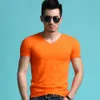 メンズTシャツTOPS TEE MAN TシャツフィットネスTシャツvneck Tshirt for Male Summer Casual Jym Solid Color B01402 230619