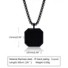 Pendant Necklaces Vnox Stylish Men Square Natural Stone Neckle Solid Stainless Steel Geometric Polygon Pendant Casual Punk Boy Gift Jewelry J230620