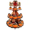 Citrouille Halloween 3 Tier Carriage Disposable Party Holder Article Halloween Cupcake Supplies Gâteau Stand Pour Halloween Party Fournisseur