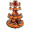 Pompoen Halloween 3 Tier Carriage Wegwerp Feesthouder Item Halloween Cupcake Levert Cake Stand Voor Halloween Party Leverancier