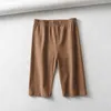Pantalones cortos de mujer sexy de algodón de cintura alta elásticos de color puro ajustados hasta la rodilla pantalones cortos de bicicleta para mujer 230620
