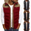 Men's Vests Hooded Two Vest Winter Double Zipper Color Coat Sleeveless Anti freeze Jacket Pieces Contrast Men Fake 230620