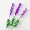 Decorative Flowers 10 Branches Lavender Knitting Artificial Plants Home Office Table Decoration Purple