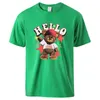 Herren-T-Shirts „Hello I Am Your Friend Teddybär“, bedruckt, kurzärmelig, für Herren, modische T-Shirts aus Baumwolle, weiche Oberteile, Basic, klassisch
