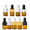 1 ml 2 ml 3 ml Flacone contagocce in vetro ambrato Flacone per display olio essenziale Piccolo profumo di siero Flacone per test campione marrone F1225 Owamh