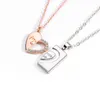 Pendant Necklaces Lovecryst 2pcs/set Rhinestone Love Lock Stitching Couple Necklace For Men And Women Valentine's Day Gift