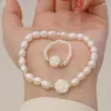 Charm Bracelets Minar Textured Genuine Freshwater Pearl Beaded Bracelet For Women White Shell Flower Beads Casual Accessories