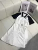 Basic & Casual Dresses Designer Summer New Academy Style High Grade Elegant Triumph Embroidery Pocket Contrast Polo Dress for Women TBH5