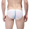 Underpants Mężczyzny Krótki woreczka nylonowa nylonowa nylonowa dziura penis calzoncillos hombre slips wybrzuszenie męskie seksowne homme wj mesh szorty