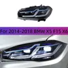 Car Styling for 20 14-20 18 BMW X5 X6 F15 Headlight Assembly Blue Eyebrow LED DRL Turn Signal Auto Accessories