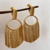 French Vintage Premium Tassel Earrings Exaggerate Wheat Ear Clip Women's Fashion Charm Jewelry