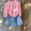 Faldas Ropa para niños Estilo coreano Primavera Moda para niñas Falda Denim Azul Lindo Casual Simple Niños Faldas para niñas 230619