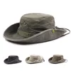 Chapeaux à large bord seau hommes casquette été maille respirant rétro 100% coton chapeau Panama Jungle pêche nouveauté papas plage 230620