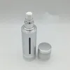 Silver Airless Vacuum Pump Lotion Bottle With White Cap Cosmetic Containers 15ml 30ml 50ml 80ml 100ml F515 Bkmqt