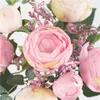 Fleurs séchées, nouvelle décoration florale artificielle, rose en soie, pivoine, grande tête, petit bouquet de mariage, faux noël de haute qualité