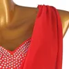 Vestuário de palco 2023 dança latina vermelho feminino adulto performance profissional saia vestido padrão
