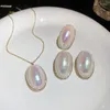 Chaînes collier de perles ovales pour femmes bijoux mode française Style luxe collier chaîne colliers