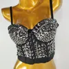 Tanques de mujer, corbata de verano para mujer, Sexy cuello en V, diamantes brillantes, disfraz de bailarina, fiesta, club nocturno, noche, calle, camisola informal, chaleco de oro blanco