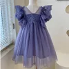 Girl Dresses Girls Wedding Pearls Children Clothes Party Tutu Ball Gown For Kids Princess Summer Dress 2-9Y