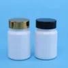 80ml white Black Plastic Empty Bottle Powder Pill Candy Bath Salt With Sealing Paste Empty Cosmetic Container F1666 Poiji