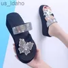 Slippers Vrouwen Zomer Ring Teen Slippers Vlinder Kristal Bloem Platform Dikke Zool Licht Slides Mode Outdoor Sandalen Schoenen Dames J230620