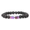 Perlé 8Mm Volcano Lava Bouddhisme Prier Mara Collier Méditation Gemmes Perles Bijoux Diffuseur Bracelet Avec Aimant Flèche Perle Bracele Dhzp9