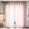 Curtain Luxury Solid Tulle Curtains For Bedroom Thick Sheer Living Room Modern Decoration Window Pinks Girls Voiles 230619