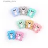 3st Set Baby Teethers Silikonpärlor PACIFIER CLIP BEAR MUS DYR FORM BPA Free Toing Toys Pacifier Chain Accessories L230518