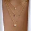 Pendant Necklaces Bls-mirle Fashion Gold Color Heart-Shaped Neckle For Women Trendy Multi-Layer Pendant Neckles Set Jewelry Gifts J230620